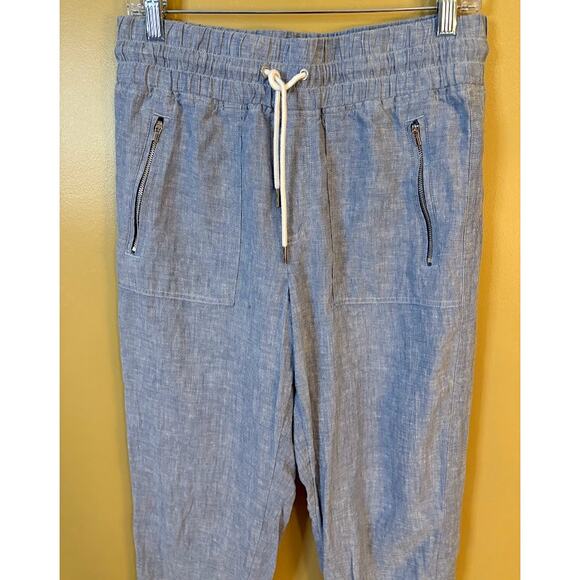 Athleta Women's Blue Cabo Linen Jogger Pants - Size 6 - Picture 2 of 9